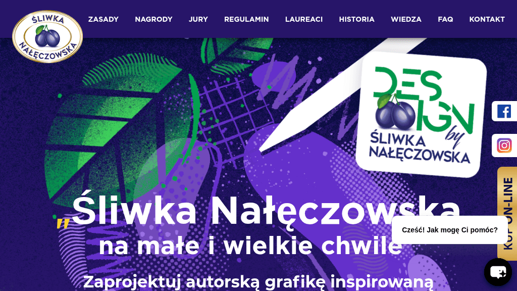 Plakat promocyjny loterii Zaprojektuj grafikę na opakowanie Śliwki Nałęczowskiej – szczegóły i nagrody w Dowolny Sklep