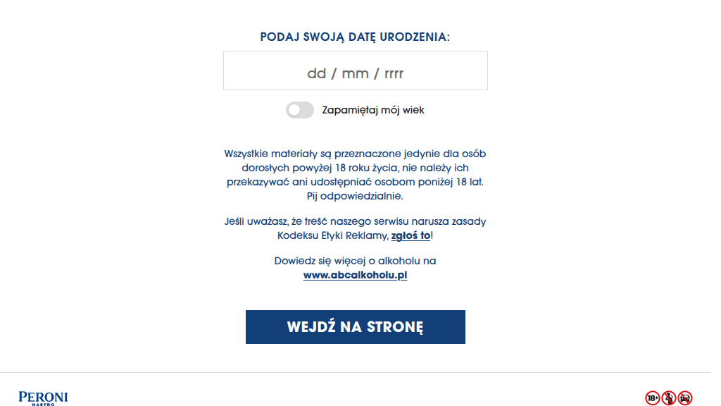 Plakat promocyjny loterii Kup 4 produkty marki Peroni w Lidlu i wyślij zdjęcie. – szczegóły i nagrody w Lidl