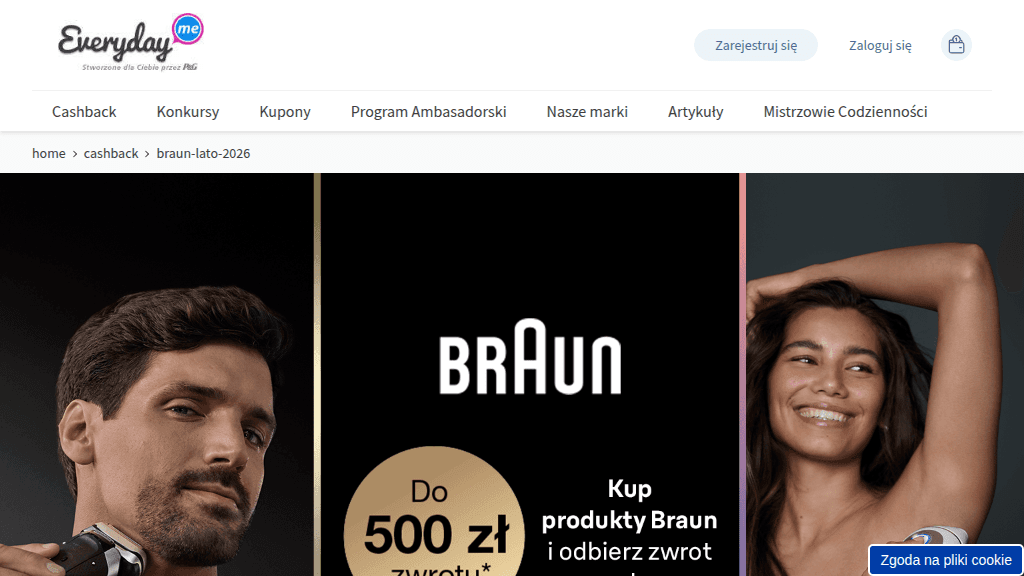Plakat promocyjny loterii Kup produkt Braun w Media Expert lub Lidl i zweryfikuj. – szczegóły i nagrody w Media Expert