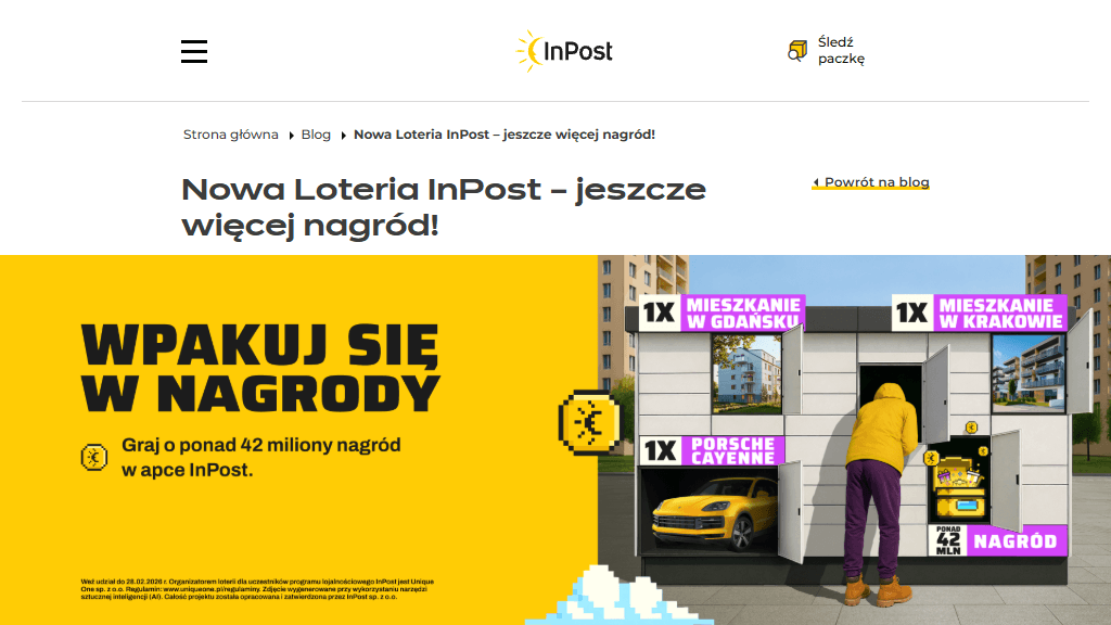 Plakat promocyjny loterii Wymień InCoiny na InBox w aplikacji InPost Mobile. – szczegóły i nagrody w Aplikacja Inpost Mobile