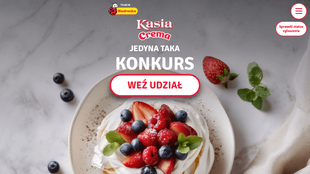 Plakat promocyjny loterii Kup kostkę Kasia i Kasia Creme w Biedronce. – szczegóły i nagrody w Biedronka