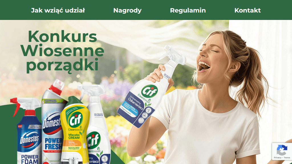 Plakat promocyjny loterii Kup dwa produkty Cif lub Domestos w sieci Kaufland. – szczegóły i nagrody w Kaufland