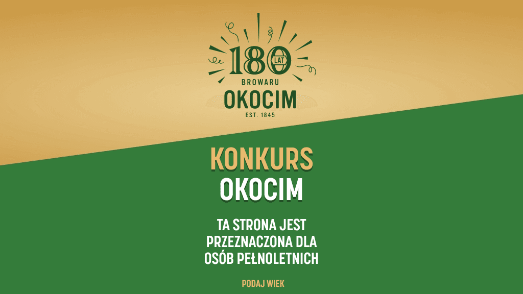 Plakat promocyjny loterii Kup z Żappką 4 piwa Okocim w Żabce i odpowiedz. – szczegóły i nagrody w Żabka