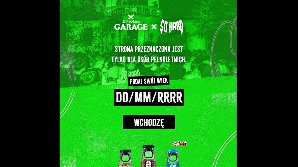 Plakat promocyjny loterii Kup trzy produkty marki Garage z aplikacją Żappka w Żabce. – szczegóły i nagrody w Żabka