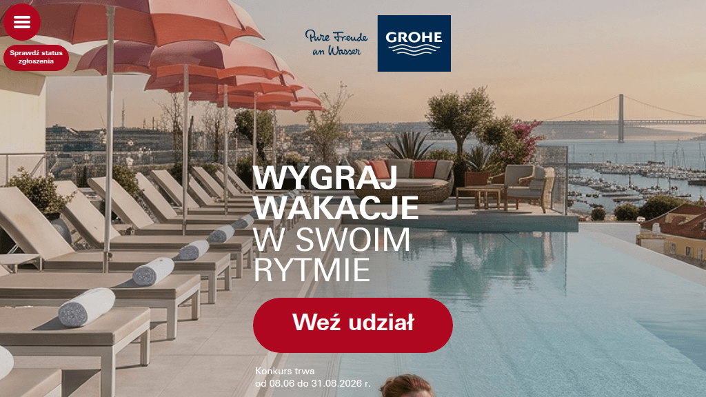 Plakat promocyjny loterii Wydaj 150zł na Grohe, zachowaj opakowanie i rozwiąż zadanie konkursowe. – szczegóły i nagrody w Castorama