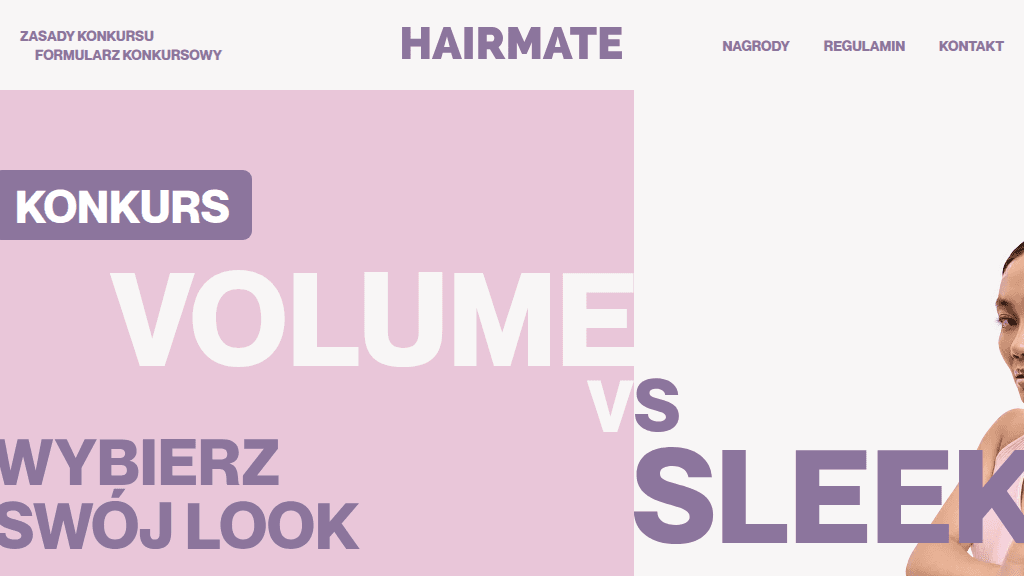 Plakat promocyjny loterii Kup 2 produkty Hairmate w sieci Rossmann i odpowiedz na pytanie – szczegóły i nagrody w Rossmann