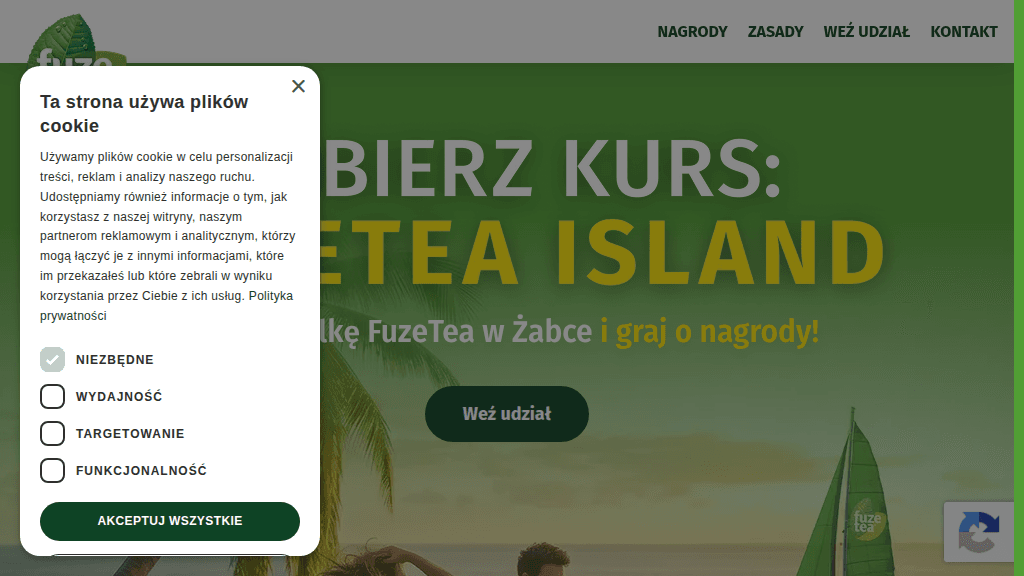 Plakat promocyjny loterii Zeskanuj aplikację Żappka kupując Fuze Tea i zagraj w grę – szczegóły i nagrody w Żabka