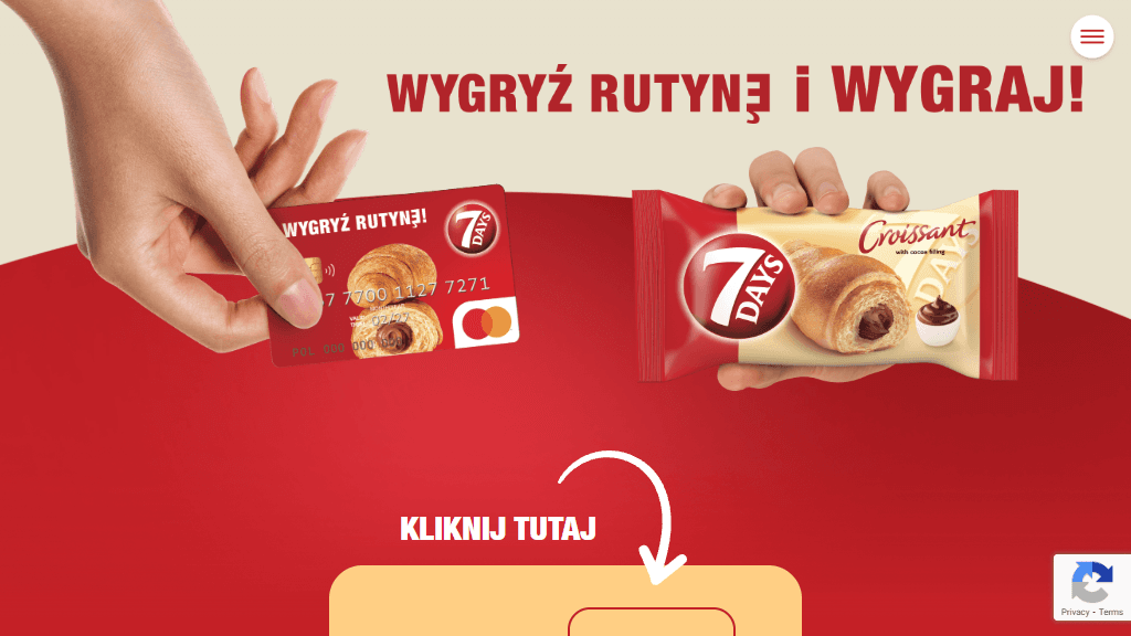 Plakat promocyjny loterii Kup produkty 7Days, zachowaj paragon i zgłoś się przez internet. – szczegóły i nagrody w Dowolny Sklep