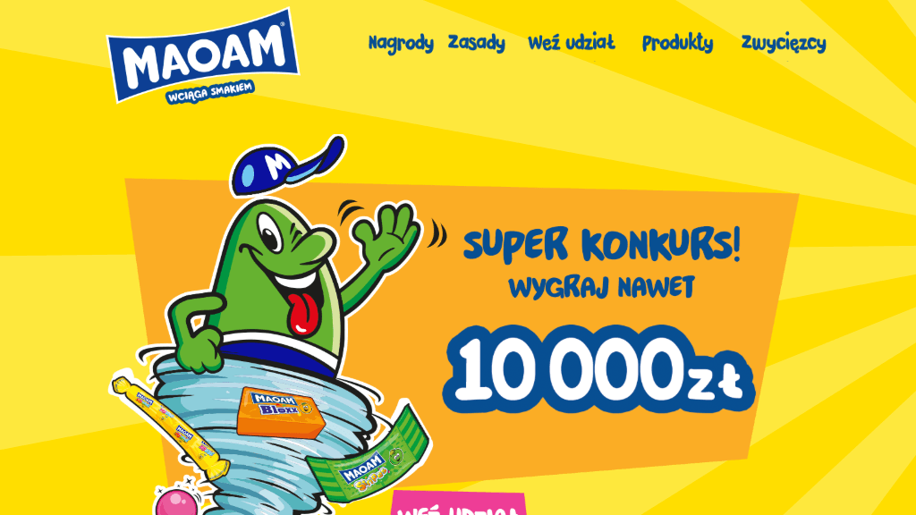 Plakat promocyjny loterii Kup Maoam, odpowiedz kreatywnie i wygraj! – szczegóły i nagrody w Dowolny Sklep