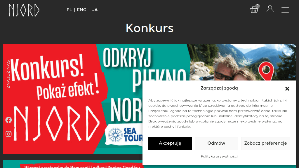 Plakat promocyjny loterii Zrób zdjęcie metamorfozy drewna produktem Njord i wyślij je – szczegóły i nagrody w Dowolny Sklep