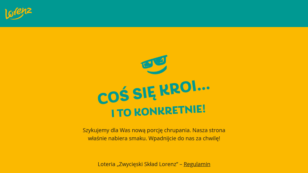 Plakat promocyjny loterii Kup produkty marek Lorenz lub Lajkonik i zarejestruj na platformie. – szczegóły i nagrody w Dowolny Sklep