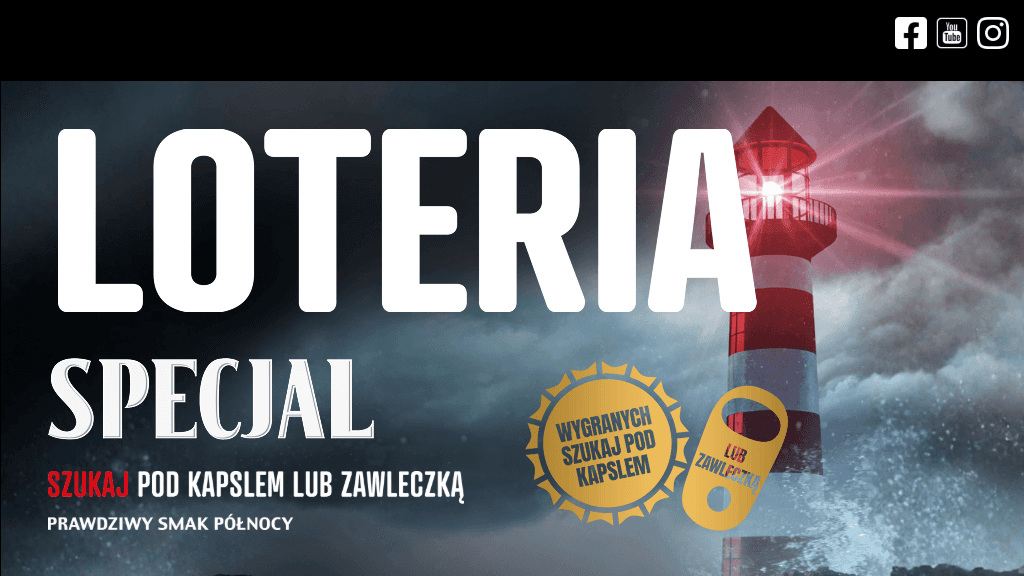 Plakat promocyjny loterii Kup piwo Specjal Jasny Pełny – szczegóły i nagrody w Dowolny Sklep