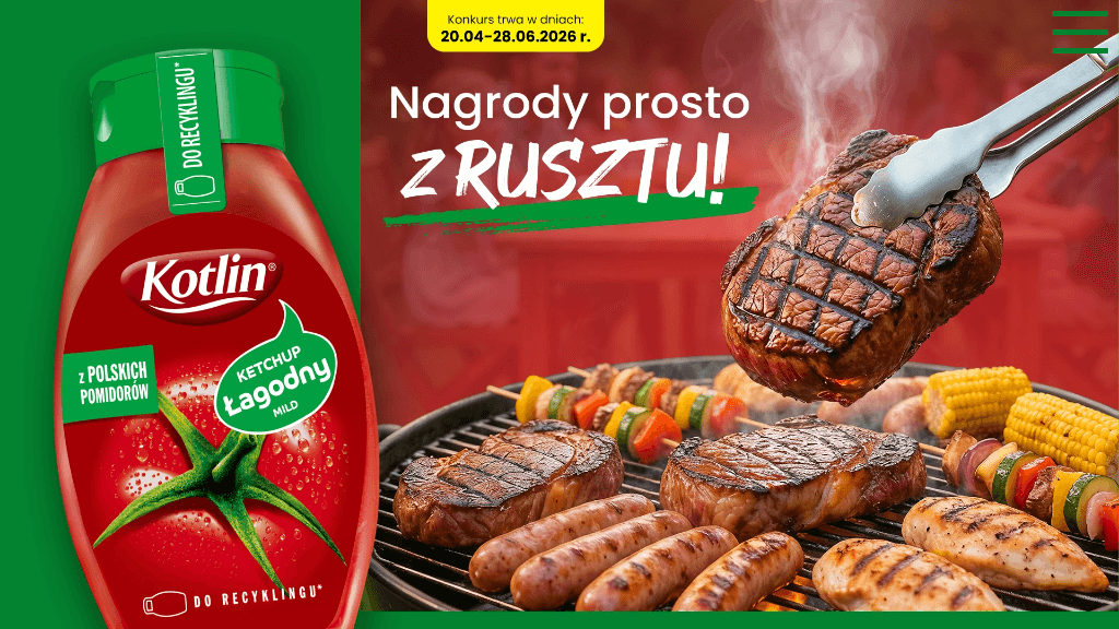 Plakat promocyjny loterii Kup produkty marki Kotlin za 10 zł i napisz zaproszenie. – szczegóły i nagrody w Wafelek
