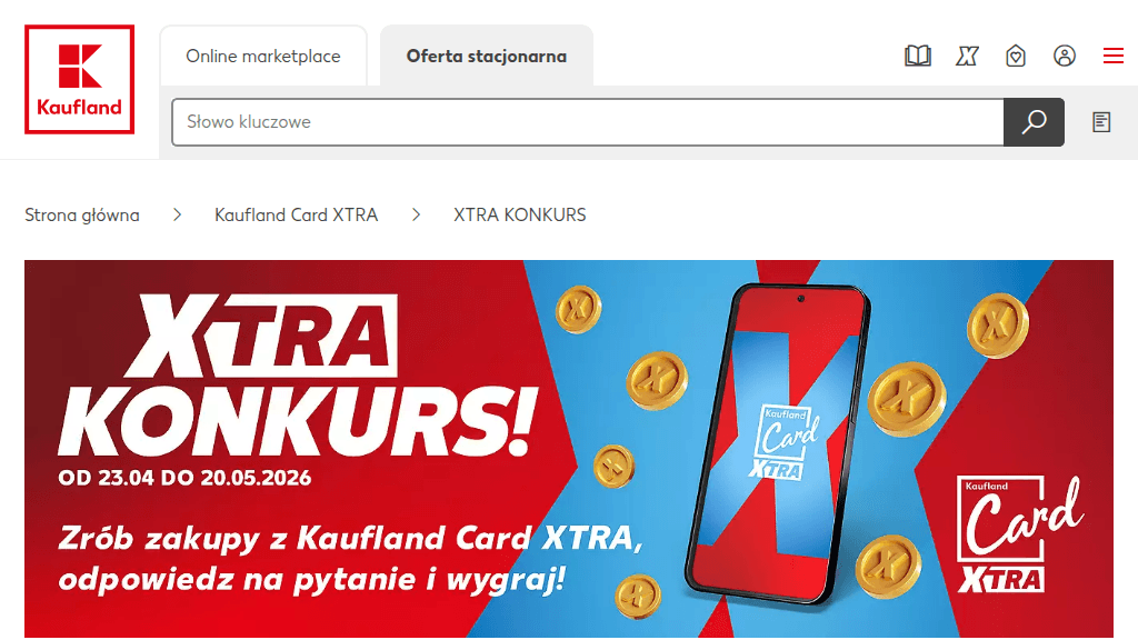 Plakat promocyjny loterii Zrób dowolne zakupy w Kaufland i odpowiedz na pytanie. – szczegóły i nagrody w Kaufland