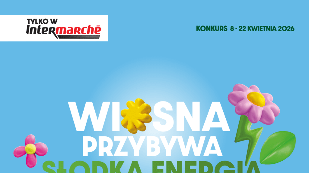 Plakat promocyjny loterii Kup produkty Jutrzenka, Goplana, Solidarność w Intermarche i odpowiedz kreatywnie. – szczegóły i nagrody w Intermarche