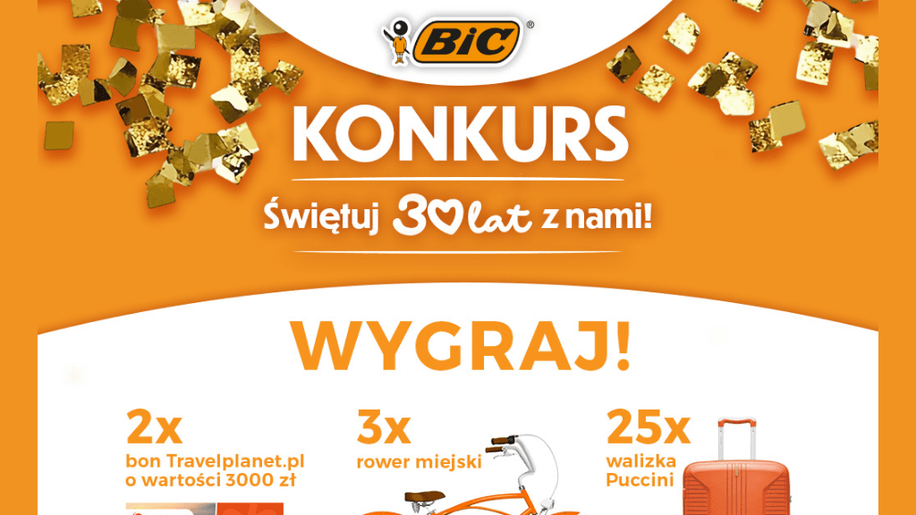 Plakat promocyjny loterii Kup maszynki Bic w Auchan i opublikuj post o świętowaniu – szczegóły i nagrody w Auchan