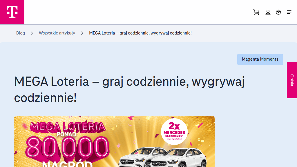 Plakat promocyjny loterii Dołącz do Magenta Moments w T-Mobile – szczegóły i nagrody