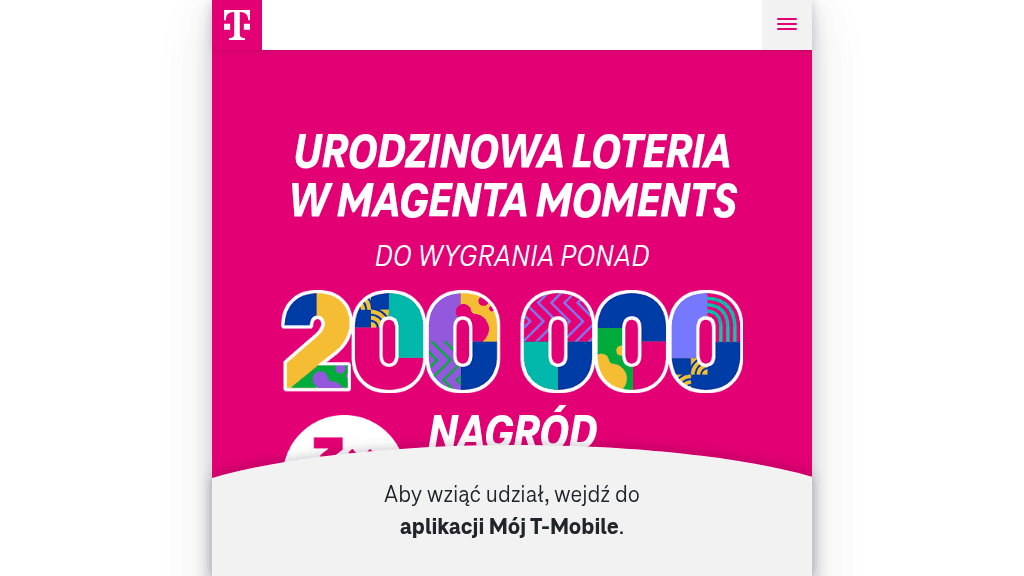 Plakat promocyjny loterii Wymień 50 Serc w aplikacji Mój T Mobile. – szczegóły i nagrody w Dowolny Sklep