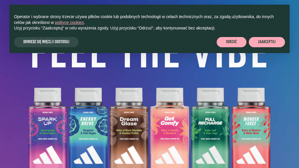 Plakat promocyjny loterii Zakup 2 produkty adidas w Biedronce, wypełnij formularz – szczegóły i nagrody w Biedronka